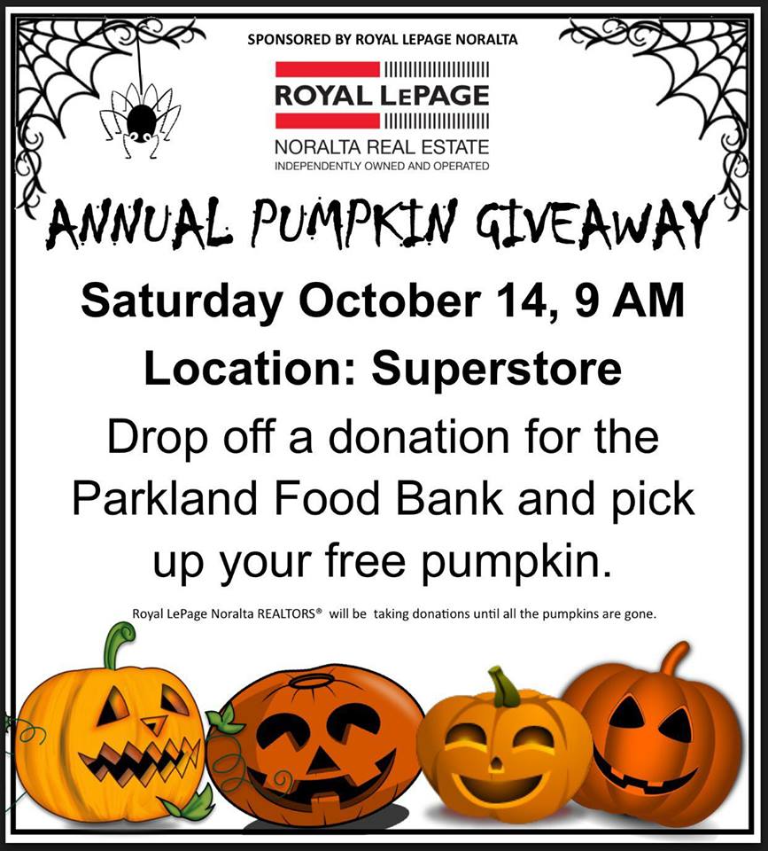 Royal LePage Annual Pumpkin Giveaway Parkland Food Bank